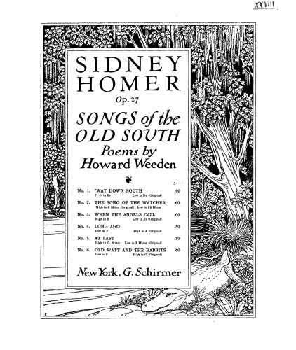 Homer - 6 Songs of the Old South - Score