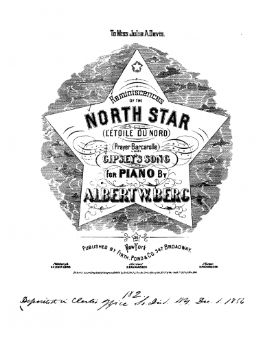Berg - Reminiscences of the North Star - Piano Score - Score