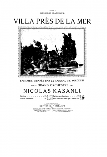 Kazanli - Villa près de la mer. - Arrngements and Transcriptions For Piano 4 hands (Composer) - Score