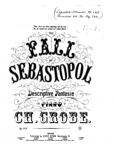 Grobe - The Fall of Sebastopol - Piano Score - Score