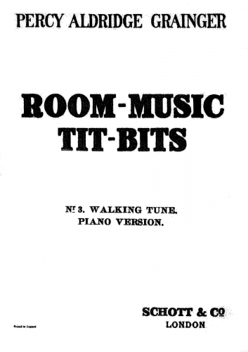 Grainger - Room-Music Tit-Bits - For Piano solo (Grainger) - Score