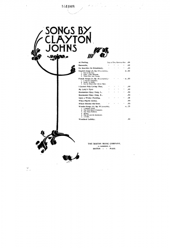 Johns - Where the rose blooms - Score