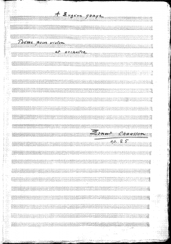 Chausson - Poème, Op. 25 - Facsimile of holograph full score