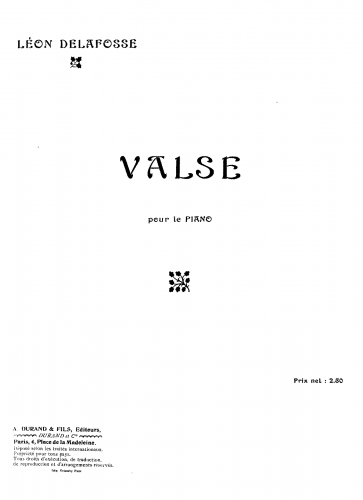 Delafosse - Valse - Score