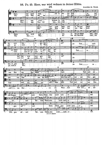 Bruck - Psalm 15 - Herr, wer wird wohnen in deiner Hütte - Score