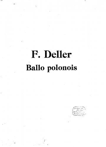 Deller - Ballo polonois - Score