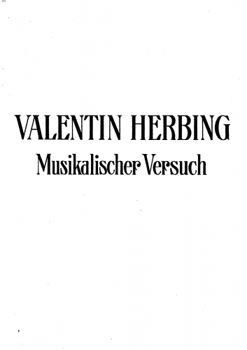 Herbing - Musikalischer Versuch - Score