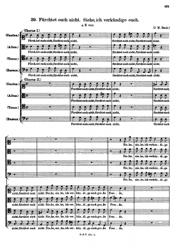 Bach - Fürchtet euch nicht - Score