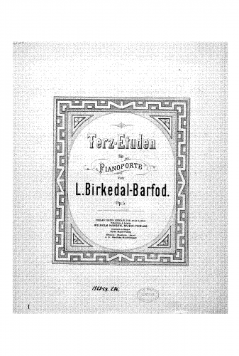 Birkedal-Barfod - Terz-Etüden - Score