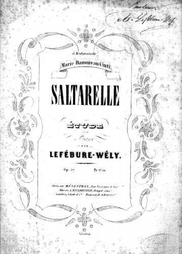 Lefébure-Wély - Saltarelle, Op. 57 - Score