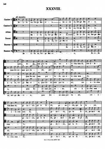 Handl - Beata es, virgo Maria, quae Dominum portasti - Score