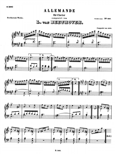 Beethoven - Allemande - Score