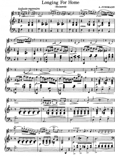 Jungmann - Le mal du pays - For Violin and Piano - Piano score