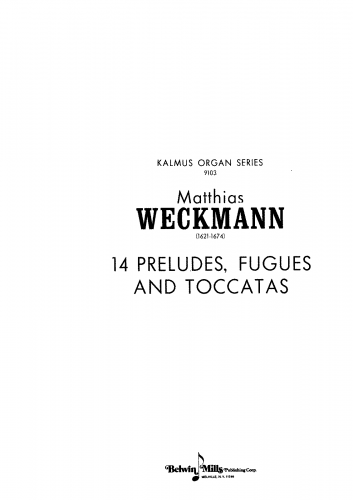 Weckmann - 14 Preludes, Fugues and Toccatas - Score