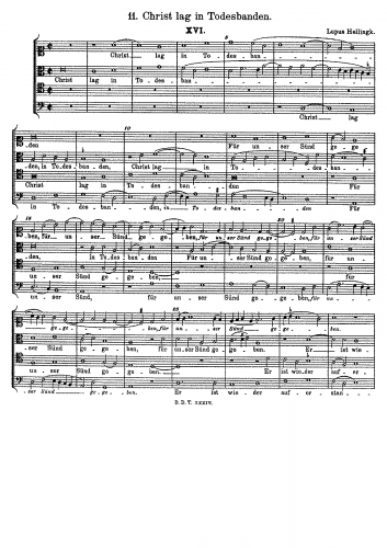 Hellinck - Christ lag in Todesbanden - Score