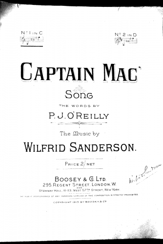 Sanderson - Captain Mac' - Score