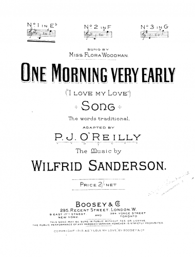 Sanderson - One Morning Very Early - Score