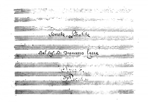 Lecce - Sonate e Partite - Violin Part
