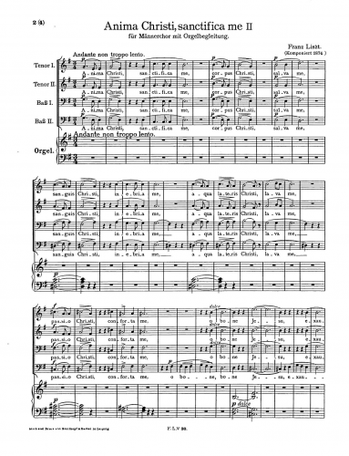 Liszt - Anima Christi sanctifica me - Score