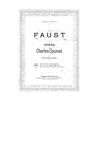 Gounod - Faust - Selections For Piano 4 hands (Esipoff) - ''Pot pourri'', Piano score