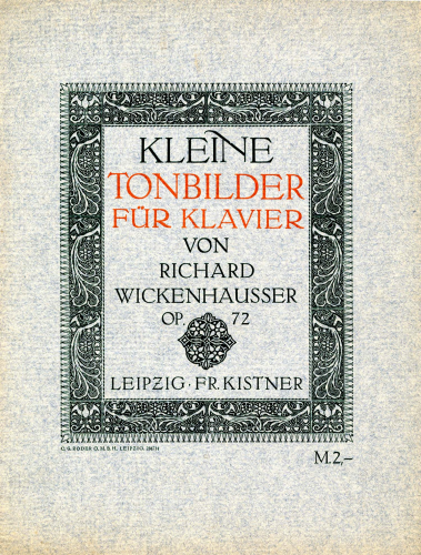 Wickenhausser - 10 Kleine Tonbilder - Score