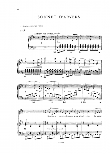 Pessard - Sonnet d'arvers - Score