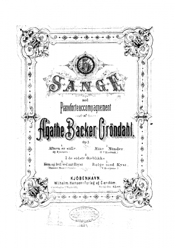 Backer-Grøndahl - 5 Songs, Op. 3 - Score