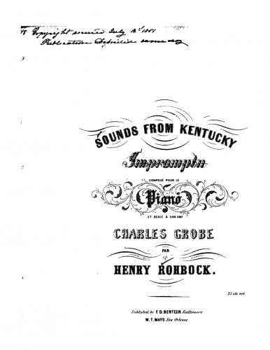 Rohbock - Sounds from Kentucky - Piano Score - Score