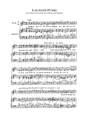 Perosi - Laudate Pueri a 3 voci miste ed organo - Score