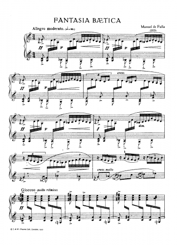 Falla - Fantasia Baetica - Score