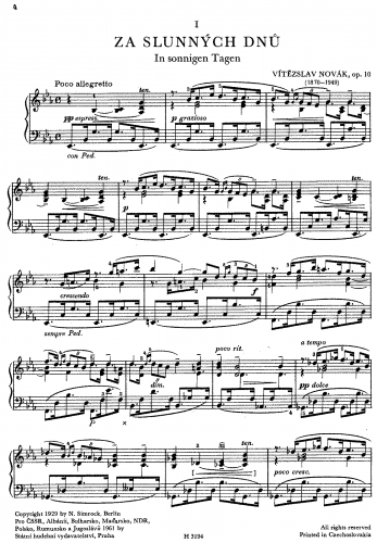 Novák - Barcarollen, Op. 10 - Score