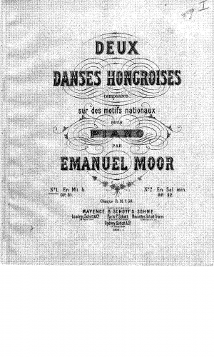 Moór - 2 Danses Honrgroises, Opp.31 & 32 - Score