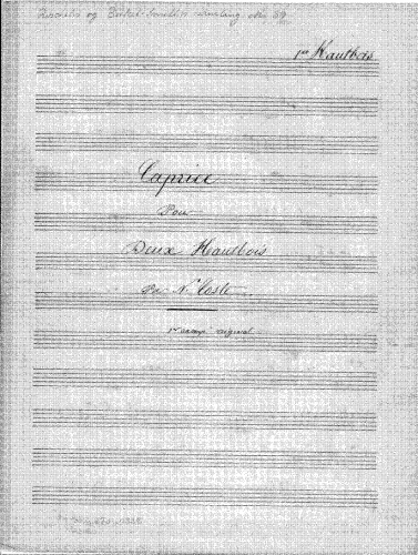 Coste - Caprice for 2 Oboes - Score