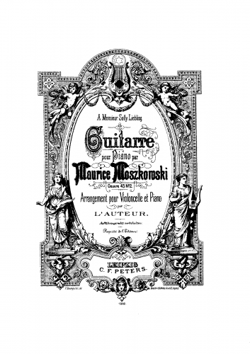Moszkowski - 2 Piano Pieces, Op. 45 - No. 2. Guitarre For Cello and Piano (composer) - Score