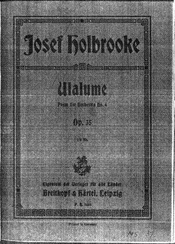 Holbrooke - Poem No. 4 'Ulalume', Op. 35 - Score