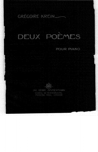 Krein - 2 Poèmes, Op. 5 - Score