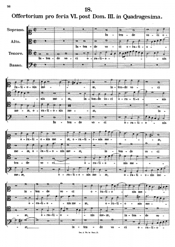 Fux - Intende voci orationis meae - Score