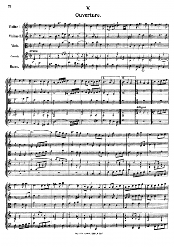 Fux - Overture in C major, K.356 - Score