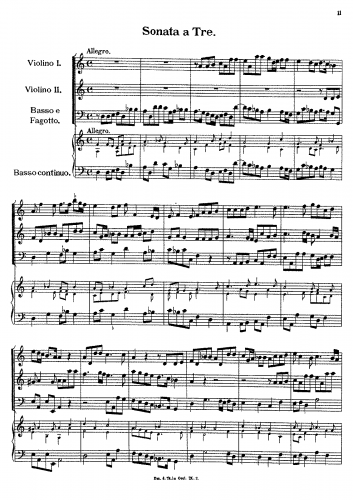 Fux - Sonata in D major - Score