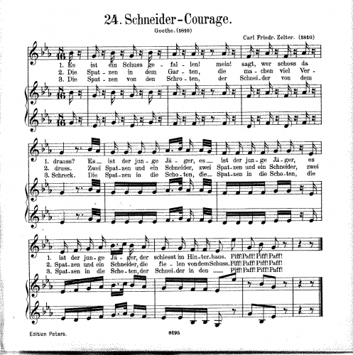 Zelter - Schneider-Courage - Score