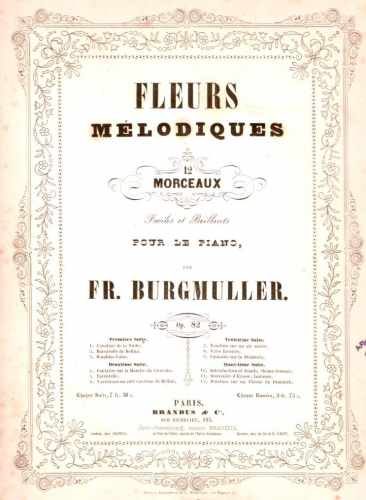 Burgmüller - Fleurs Mélodiques, Op. 82 - Score