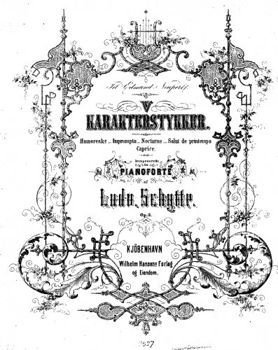 Schytte - 5  Karakterstykker, Op. 3 - Score