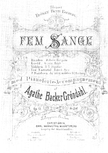 Backer-Grøndahl - 5 Songs - Score