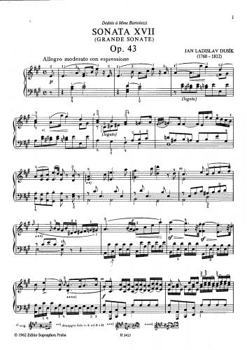 Dussek - Piano Sonata No. 17, Op. 43 - Complete piece