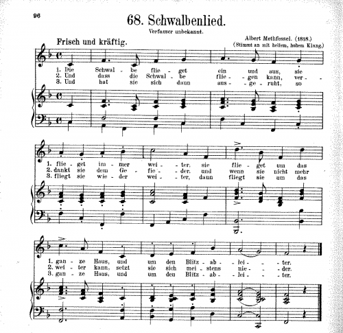 Methfessel - Schwalbenlied - Score
