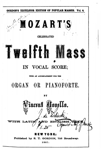 Müller - Mass in G major - Vocal Score - Score