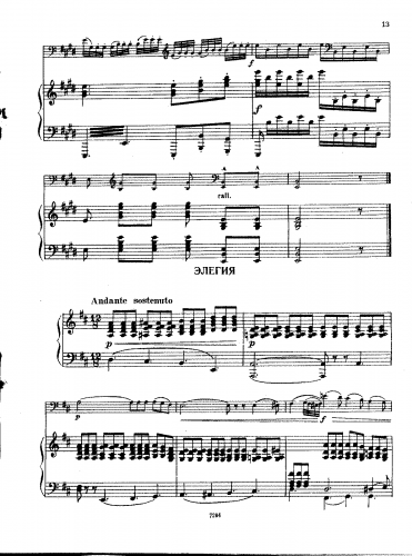 Bottesini - Elegy - Piano Score