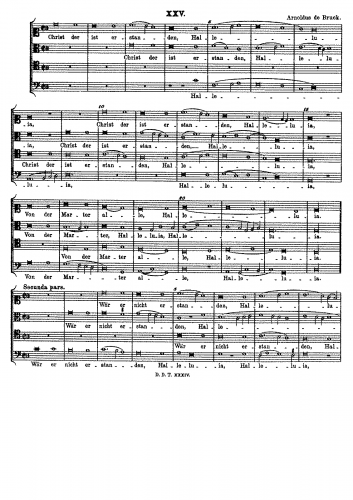 Bruck - Christ der ist erstanden - 1st version (D major) 2nd version (C major) - Score