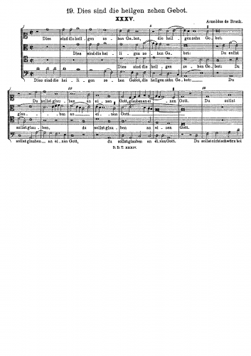 Bruck - Dies sind die heilgen zehen Gebot - Score