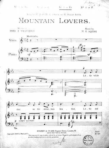 Squire - Mountain Lovers - Score